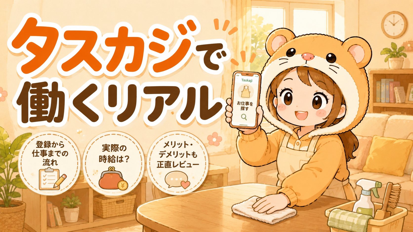 タスカジで8年働いた現役スタッフが料金のしくみと働くリアルを語るイラスト